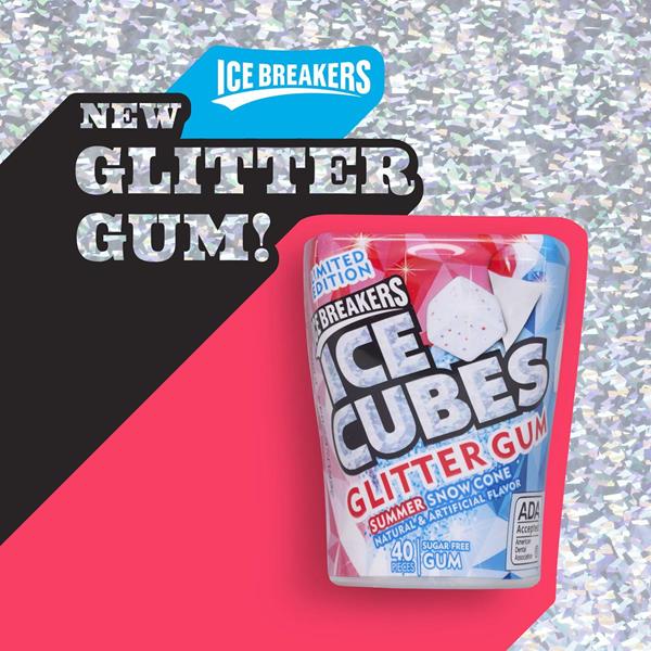 ICE BREAKERS ICE CUBES Glitter Gum Summer Snow Cone