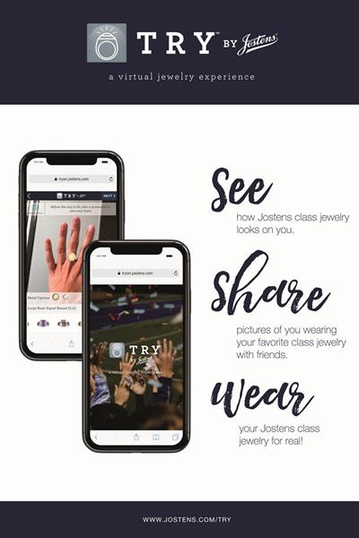 Jostens new augmented reality experience allows students to "try on" class jewelry in mobile or desktop formats. 