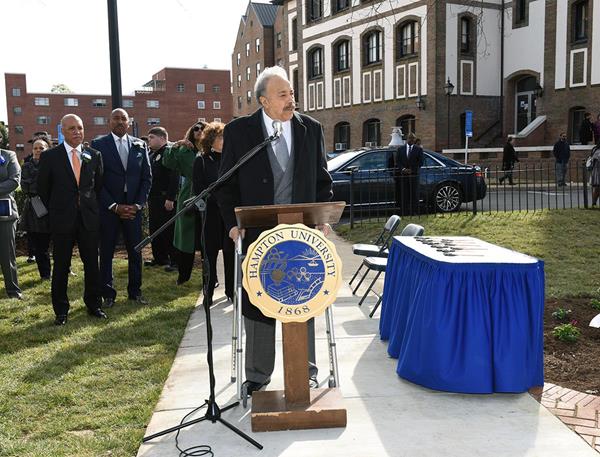Hampton University President, Dr. William R. Harvey, unveils newest addition to campus, Legacy Park