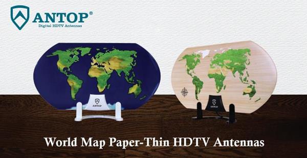 Paper thin yet powerful enough to pull in over-the-air signals from up to 40 miles away, ANTOP’s newest World Map antenna, the AT-123, combines an Earth Day-inspired 3D world map design with digital technology to provide a visually appealing product that delivers crystal clear uncompressed VHF enhanced HDTV reception. The AT-123 is pictured here with the award-winning AT-122B. The AT-122B was recently selected as a CES 2018 Twice Picks award winner as one of the show’s products that highlights the best the tech sector has to offer. The AT-122B was also recognized as an IMPACT Award winner as a product in the consumer electronics industry that is impactful not only from a technology standpoint but that matter to retailers as well. IMPACT Awards products are innovative, help drive sales at retail, and give consumers a reason to visit a retail showroom.