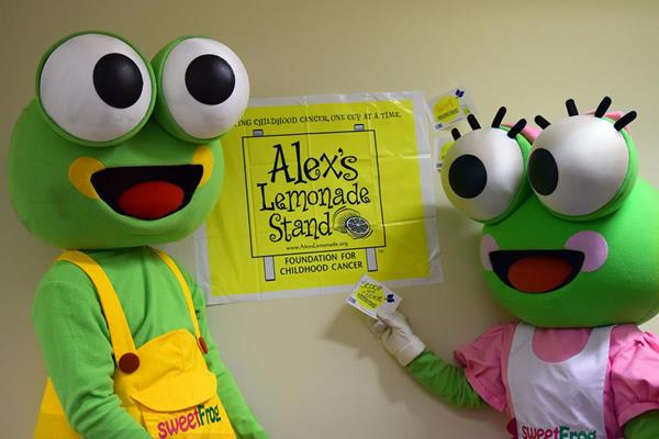Scoop and Cookie will help the fight against childhood cancer as sweetFrog hosts Alex's Lemonade Stands.