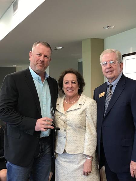 Rep. John Becker receives his Start Award from CCCS President Dr. Nancy McCallin and Board Chair Dr. Byron McClenney