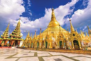Zegrahm guests visit Shwedagon Pagoda in Yangon, Myanmar. 