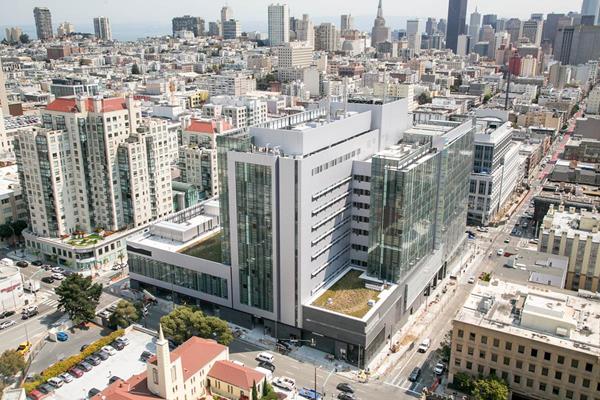 The new, 1 million square-foot California Pacific Medical Center (CPMC) Van Ness Campus hospital, located at 1101 Van Ness Ave. at the intersection of Geary Blvd. in San Francisco. 
