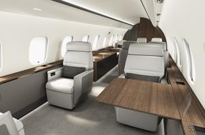 Avion Global 5000 de Bombardier doté de la cabine Premier