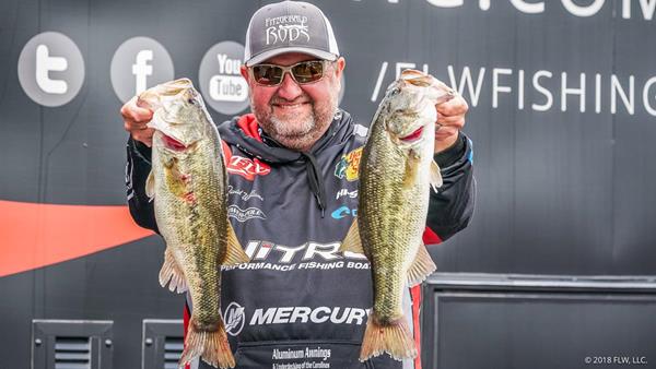 Pro David Williams of Maiden, North Carolina, weighed an 18-pound, 11-ounce limit of largemouth bass to take the lead on Day One of the FLW Tour at Lewis Smith Lake presented by T-H Marine. Williams will bring a 2-pound, 9-ounce lead into Day Two of the four-day event.