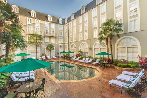 The 200 room Bourbon Orleans Hotel of the New Orleans Hotel Collection's heated saltwater courtyard pool.