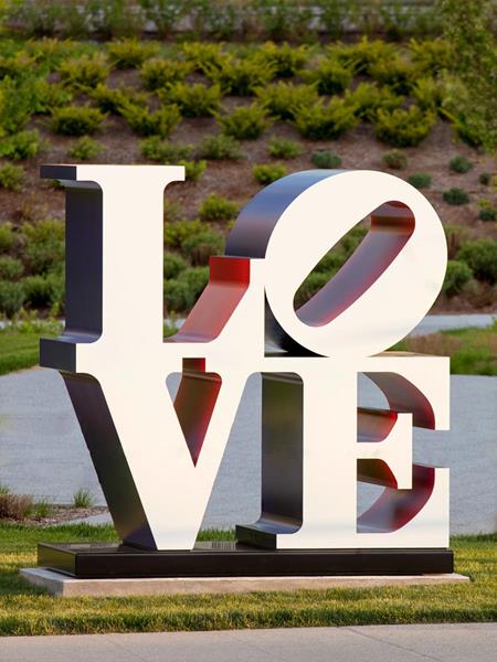 "LOVE," 1966-1999 by artist Robert Indiana, part of Sculpture Milwaukee 2018. Photo by Kevin J. Miyazaki
