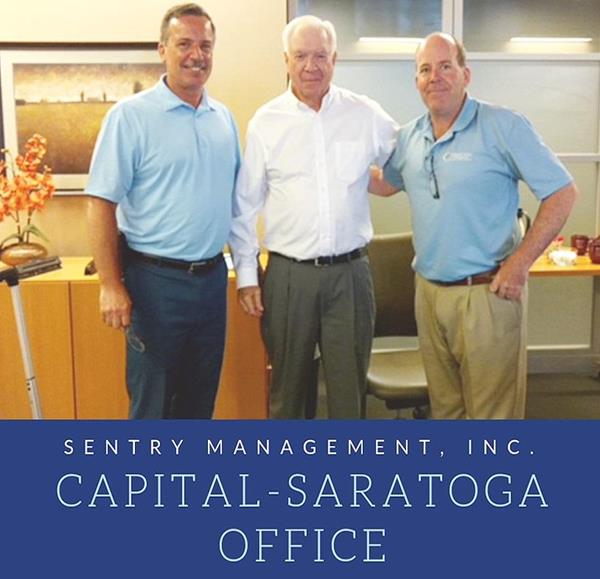 David Disco Vice President of the Capital-Saratoga Sentry Office, Howard Pomp, CEO of Sentry Management, and Joseph Conlon, Division Manager of the Capital-Saratoga Sentry Office