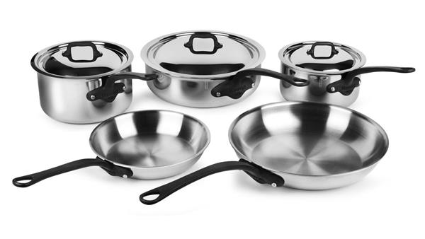 Mauviel 1830 Copper Presents the M’cook Pro Stainless Steel collection. This 8-piece set is $499.95 at CutleryandMore.com
