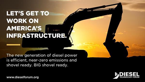 It's #TimeToBuild. Let's get to work on America's infrastructure. Diesel power is ready to help.