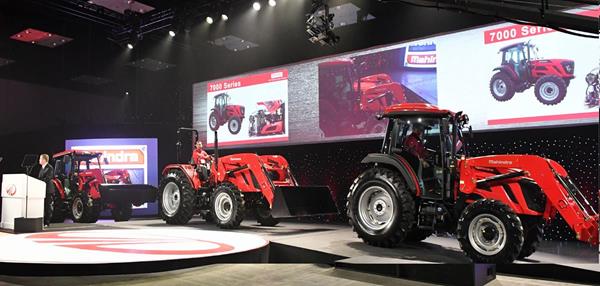 Mahindra North America announced its entry into the higher horsepower utility tractor market with the 6000, 7000, 8000 and 9000 series tractors at its National Dealer Meeting. Ryan Pearcy, Sr. Manager of Product Development for Mahindra NA, unveiled the new 7000 series tractors to its dealer network during the opening session of the meeting in Indianapolis.