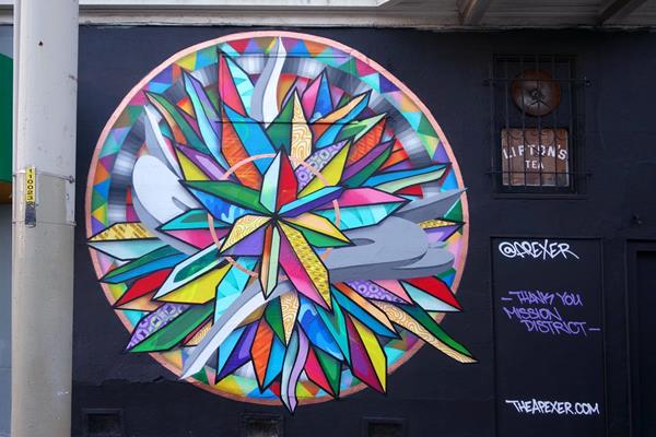 The original work can be seen in San Francisco's Mission district on the corner of 18th Street and Guerrero.