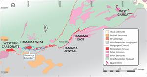 Figure 1: Location of the Hamama East zone within the Hamama Project