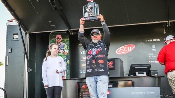 Pro Buddy Gross of Chickamauga, Georgia, won the FLW Tour at Lake Toho presented by Ranger Boats Sunday with a four-day total of 20 bass weighing 85 pounds, 12 ounces.