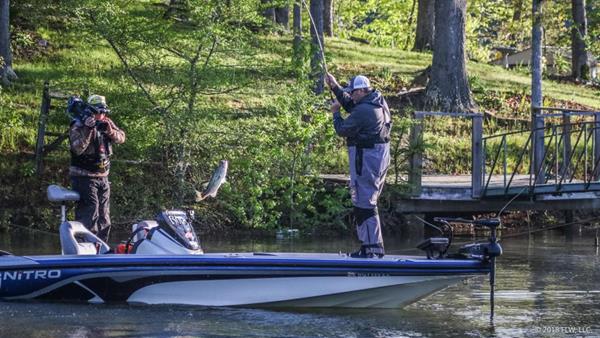 Pro David Williams of Maiden, North Carolina, weighed a five-bass limit totaling 16 pounds, 12 ounces, Saturday to continue his reign atop the leaderboard at the FLW Tour at Lewis Smith Lake presented by T-H Marine.
