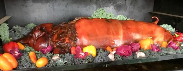 Melissa Cookston’s custom-bred hybrid hog prepared for judging at 2017 Memphis in May World Championship Barbecue Cooking Contest. PHOTO: Morris Marketing Group