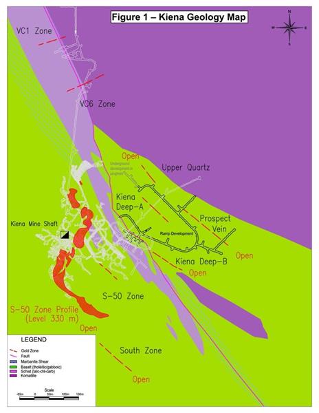 Figure 1 – Kiena Geology Map (Medium)