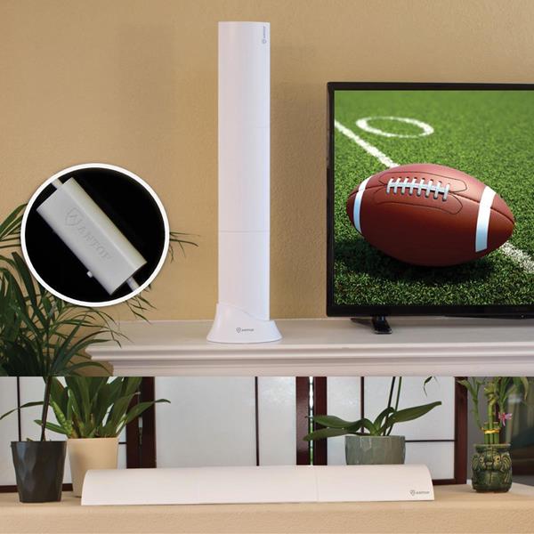 ANTOP’s AT-215B Clearbar indoor digital antenna delivers crystal-clear HDTV reception to provide the best Over-The-Air Free TV solution for any home location: 65-mile reception range, Multi-directional reception pattern. www.antopusa.com