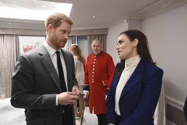 Here is Anne Marie Dougherty, Executive Director of the Bob Woodruff Foundation, meeting Prince Harry, Expedition Patron, at Walking With The Wounded’s official launch of the Walk Of America expedition, in London on Wednesday April 11, 2018.