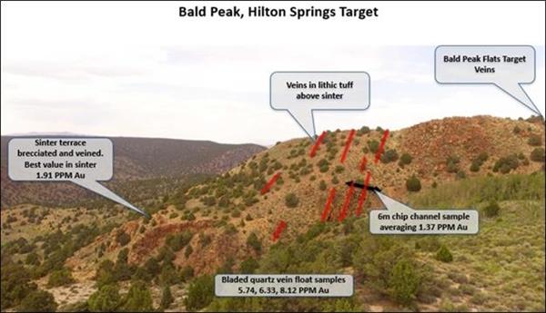Figure 2. Bald Peak Project – sinter target summary