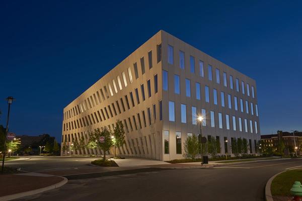 The 1200 Intrepid office building, with its curved, load-bearing architectural façade, took first place in the Mid-Rise Buildings category at the 2018 ACI Excellence in Concrete Construction Awards. The building is located in the Philadelphia Navy Yard, Philadelphia.