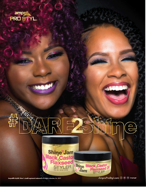#Dare2Shine with the New Shine 'n Jam Black Castor & Flaxseed Oil Styler from Ampro Pro Styl