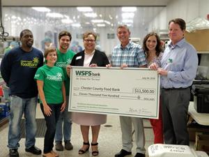 WSFS Bank Representatives Present $11,500 Check to the Chester County Food Bank