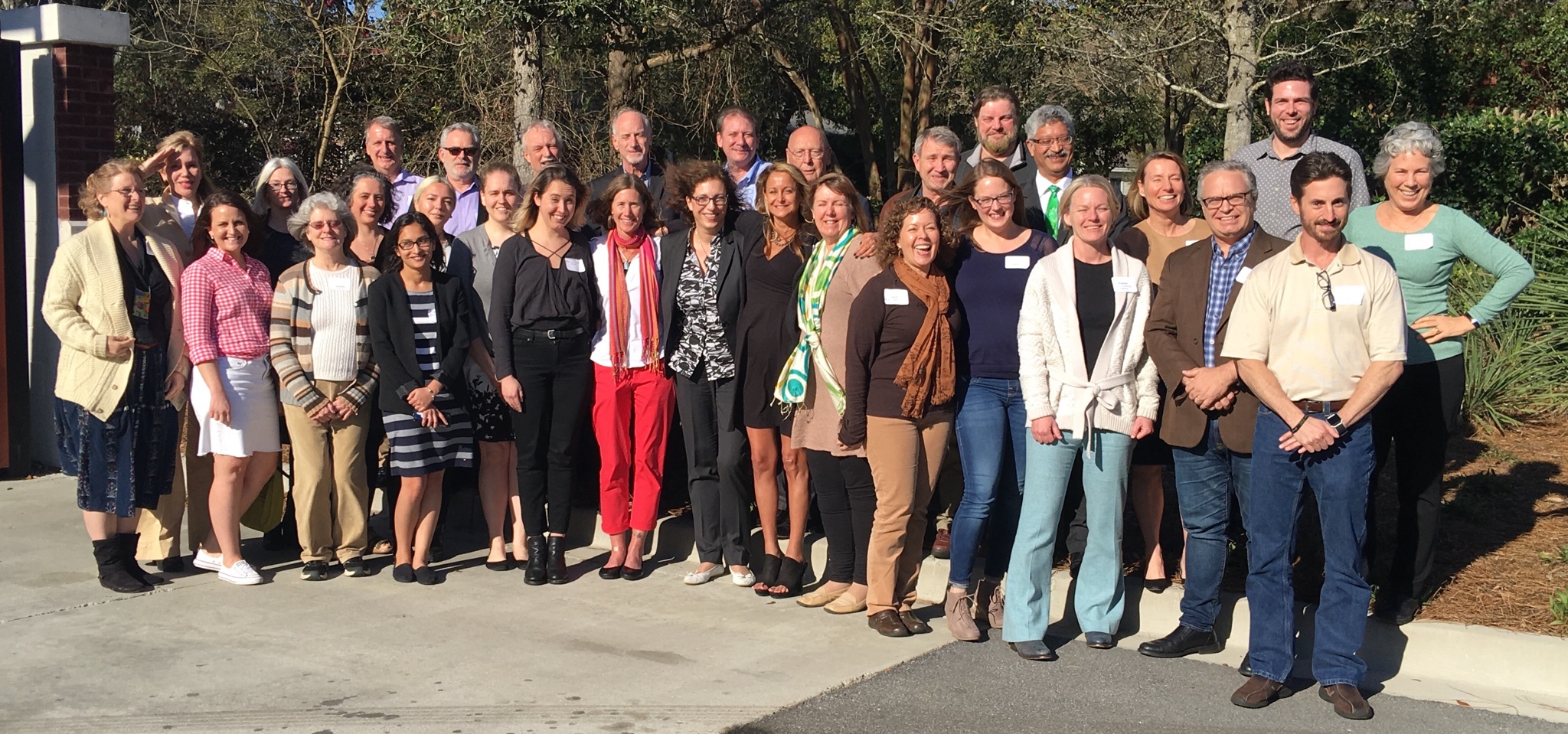 Participants in the Global Organic Textile Standards (GOTS) roundtable gather for a group photo.