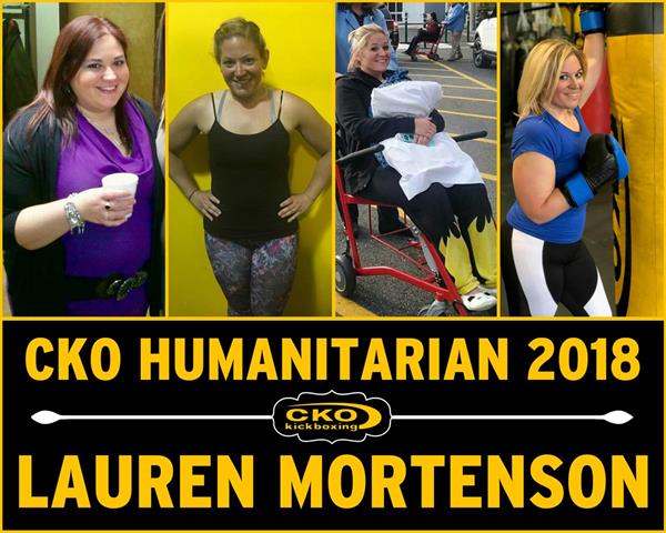 CKO member, Lauren Mortenson, shown through the stages of her story: from losing over 100 pounds to donating her kidney and back at CKO Kickboxing to continue her story with her CKO support community.
