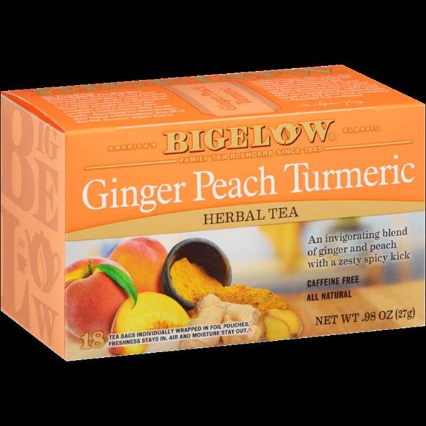 NEW!  Bigelow Ginger Peach Turmeric Herbal Tea 