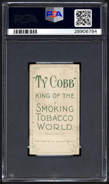 The rare “Ty Cobb King of the Smoking Tobacco World” card back makes this Cobb version extremely sought after. 