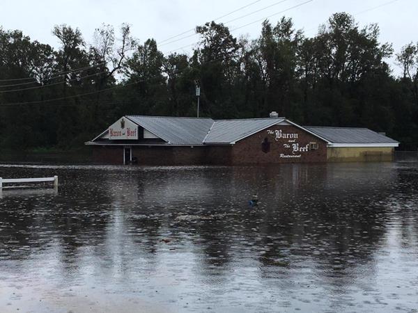 In Kinston, N.C., people and businesses were in a precarious situation as the Neuse River went out of its banks during Hurricane Florence, September 15, 2018.