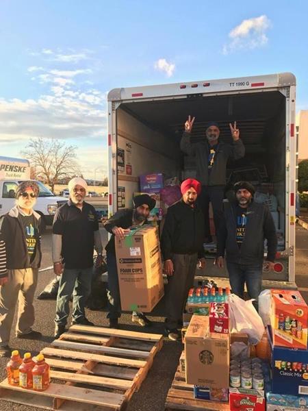 UNITED SIKHS Volunteers Deliver Food and Household Supplies to the Salvation Army Camp Fire Relief Center in Chico, CA