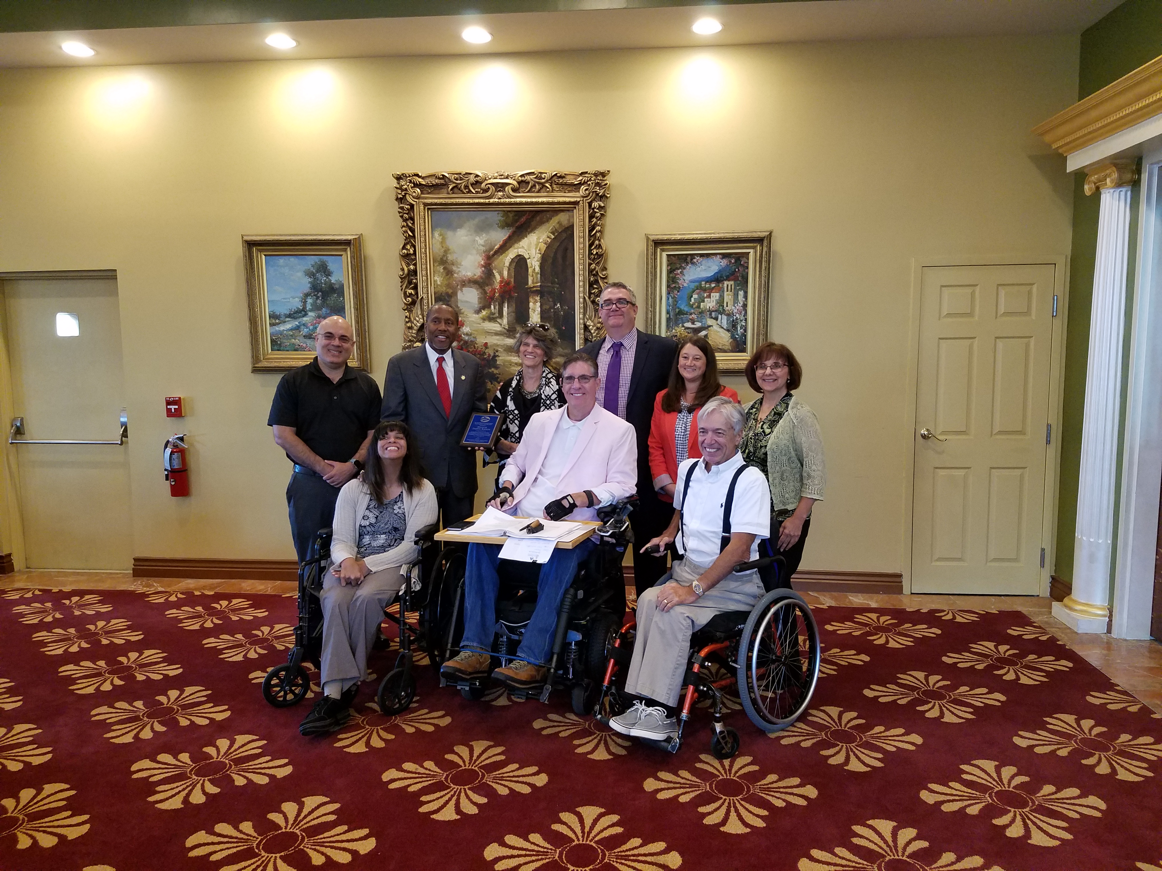 Sen. Rouson with Florida Alliance for Assistive Services and Technologies board members at the August 16 ceremony where the senator was named FAAST's Legislator of the Year