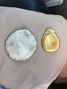 Gold from test of smelting process