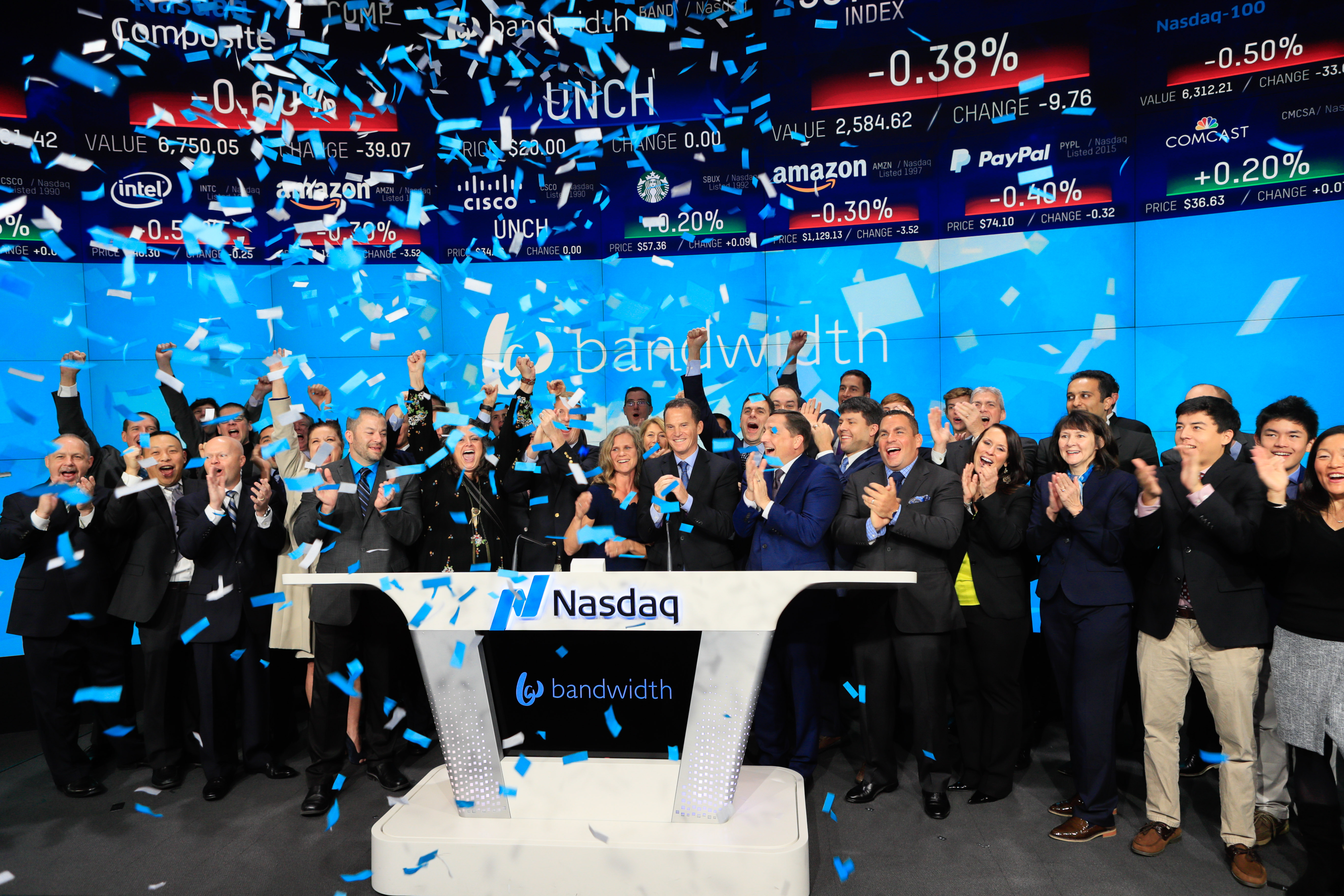 Bandwidth Inc. Rings The Nasdaq Stock Market Opening Bell in Celebration of Its IPO