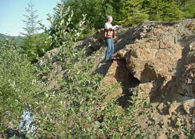 Outcropping occurrence on Jasper Property