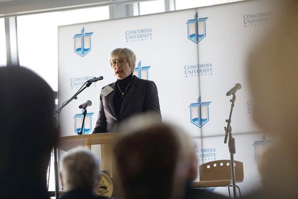 Dr. Barbara McAneny, the incoming president of the American Medical Association, was the keynote speaker of Concordia University Wisconsin's April 11 Healthcare Economics Summit. 