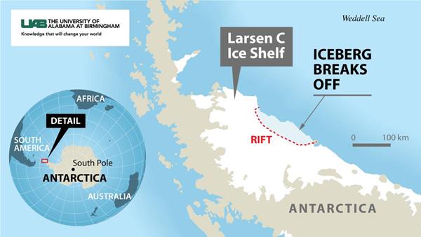 Larsen C ice shelf map
