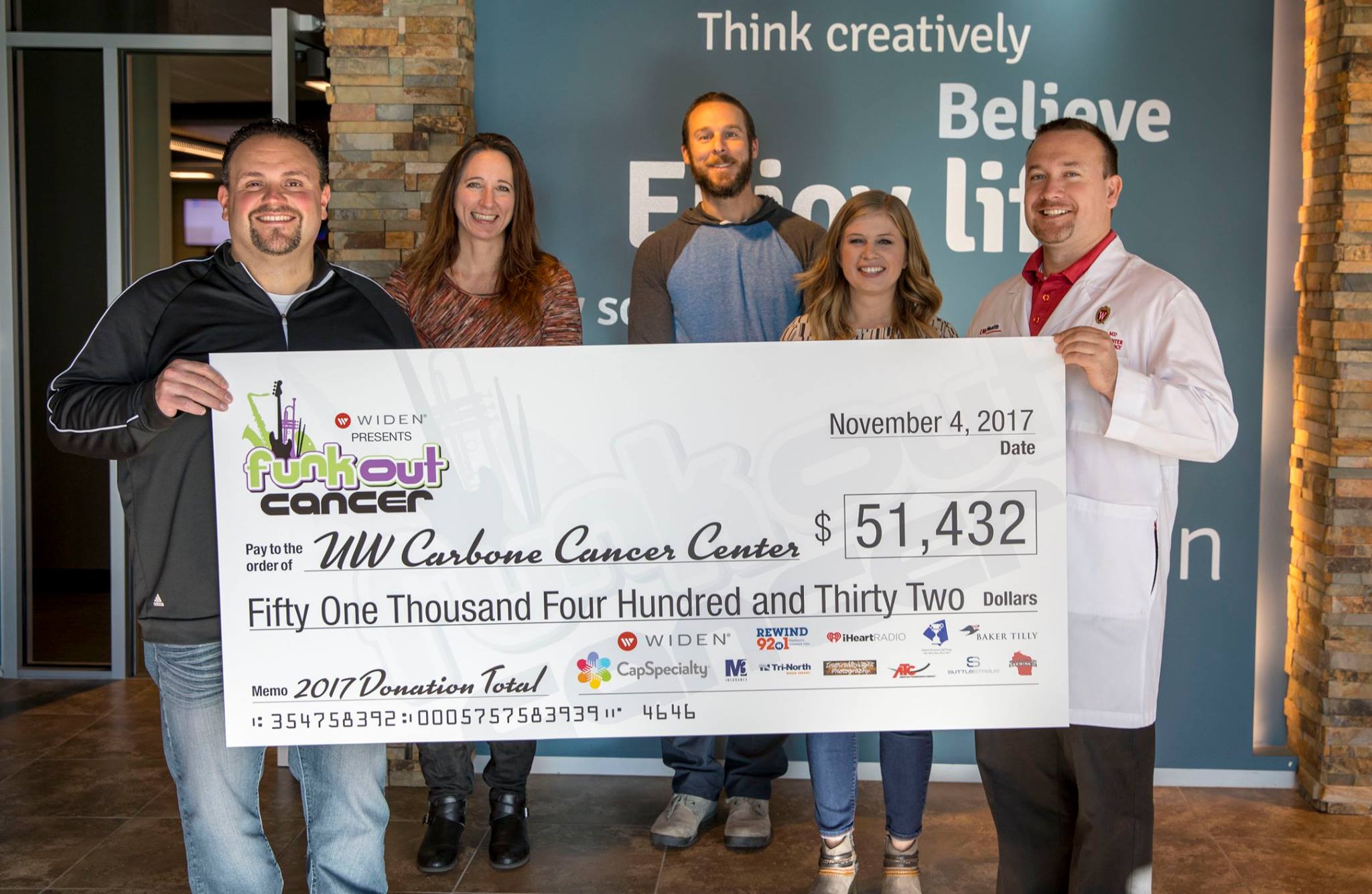 Funk Out Cancer 2017 Check Presentation