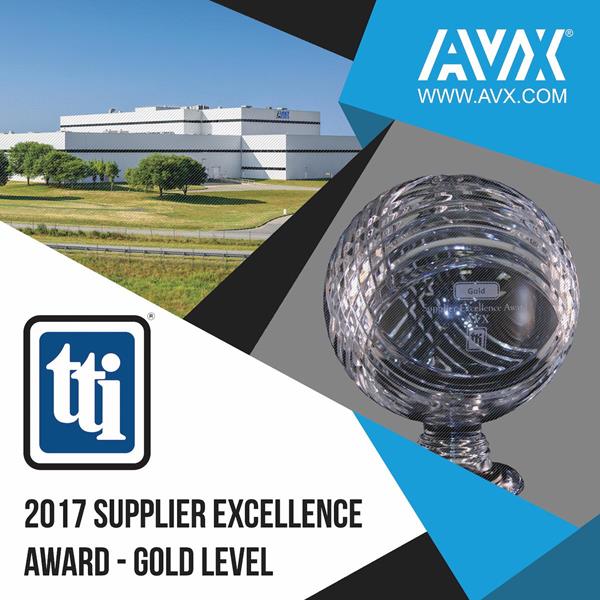 AVX Earns 2017 TTI Supplier Excellence Award