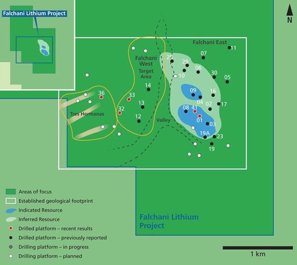 Figure 1 - Falchani Lithium Project drill plan location map