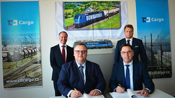 Während der Vertragsunterzeichnung zwischen CD Cargo und Bombardier Transportation