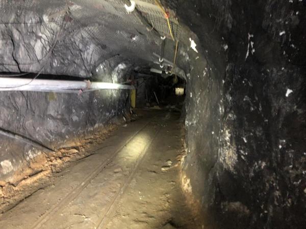 Figure 5 - 1,500-Foot Tramway in Good Shape on 2500 Level at #2 Mine; Connects #2D Zone to an Existing Ore Pass to the Underground Crusher at the Bott