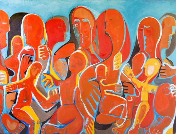 Sorin Bica's We're All Mothers, Oil on Canvas, painted 2015, 68 x 99