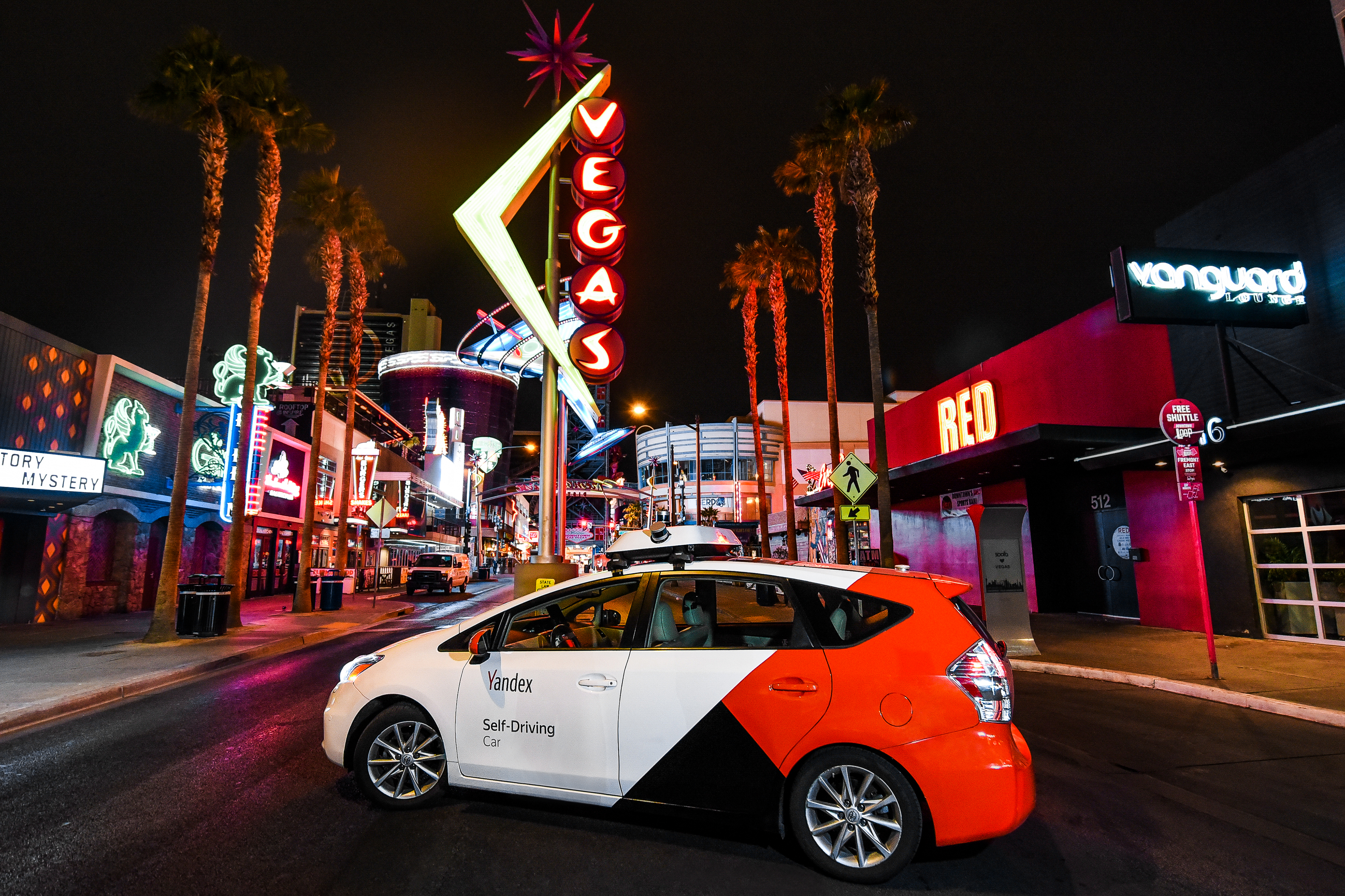 Yandex self-driving car in Downtown Las Vegas.