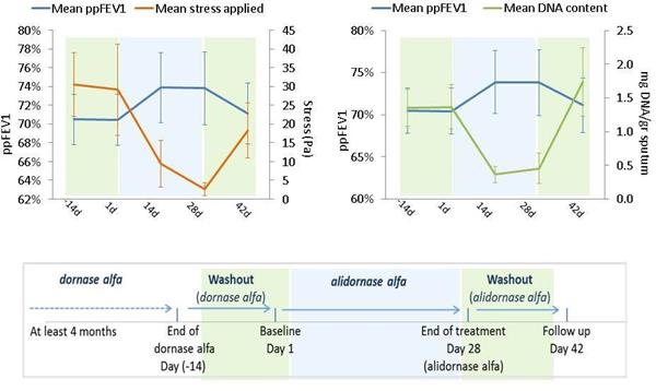 Improvement in ppFEV1 correlates with reduction in DNA content and viscoelasticity of CF patients sputa following treatment with alidornase alfa