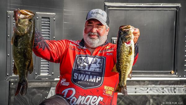 Pro Jamie Horton of Centreville, Alabama, grabbed the early lead at the FLW Tour at the Harris Chain of Lakes presented by Lowrance Thursday with five bass weighing 24 pounds, 13 ounces. 