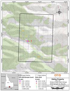 Oakley Project - Emery Creek claims Au Soil Results
